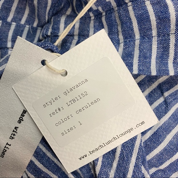 BeachLunchLounge Giavanna Beach Pants Linen Blend in Cerulean Pull On - Picture 6 of 9